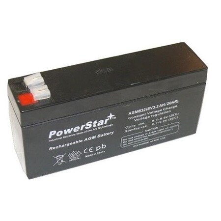 Powerstar PowerStar PS-832-154 8V 3.2Ah Protocol Systems 102 PROPAQ Replacement Battery PS-832-154